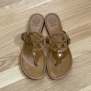 Tory burch patent miller sandals
